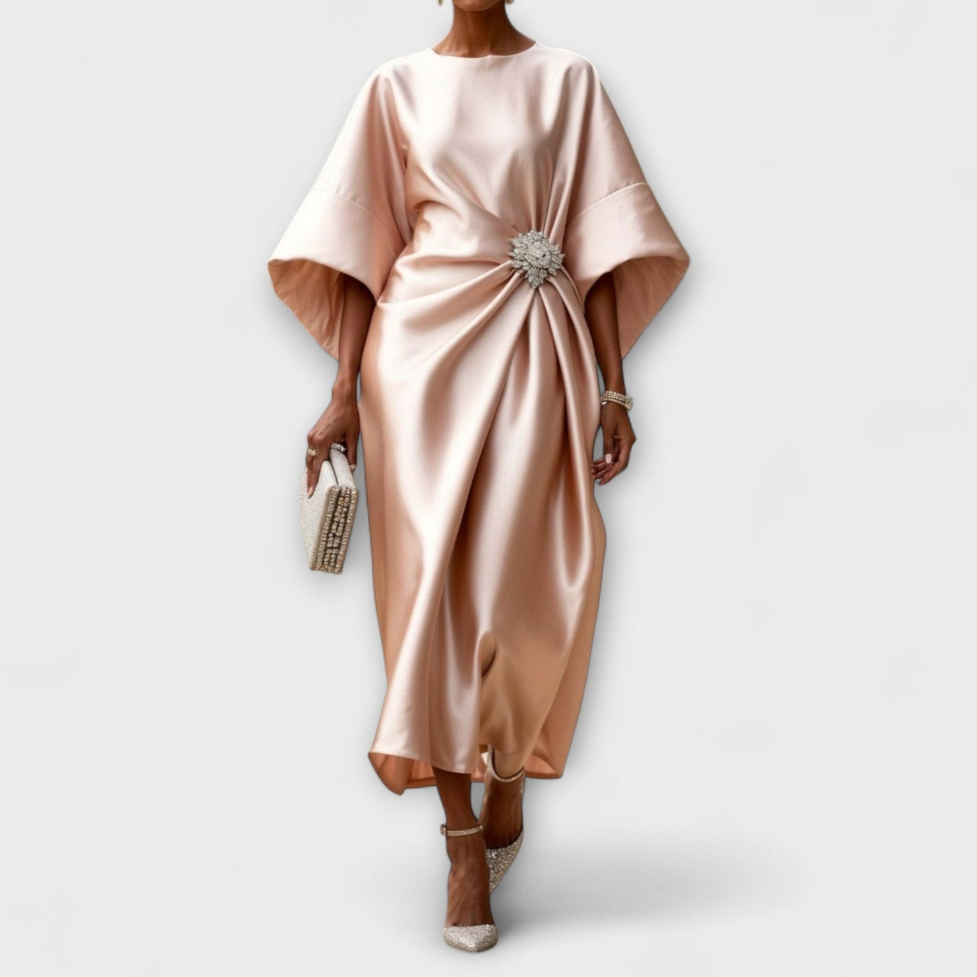 Luxe Shimmer Satijnen Lange Jurk