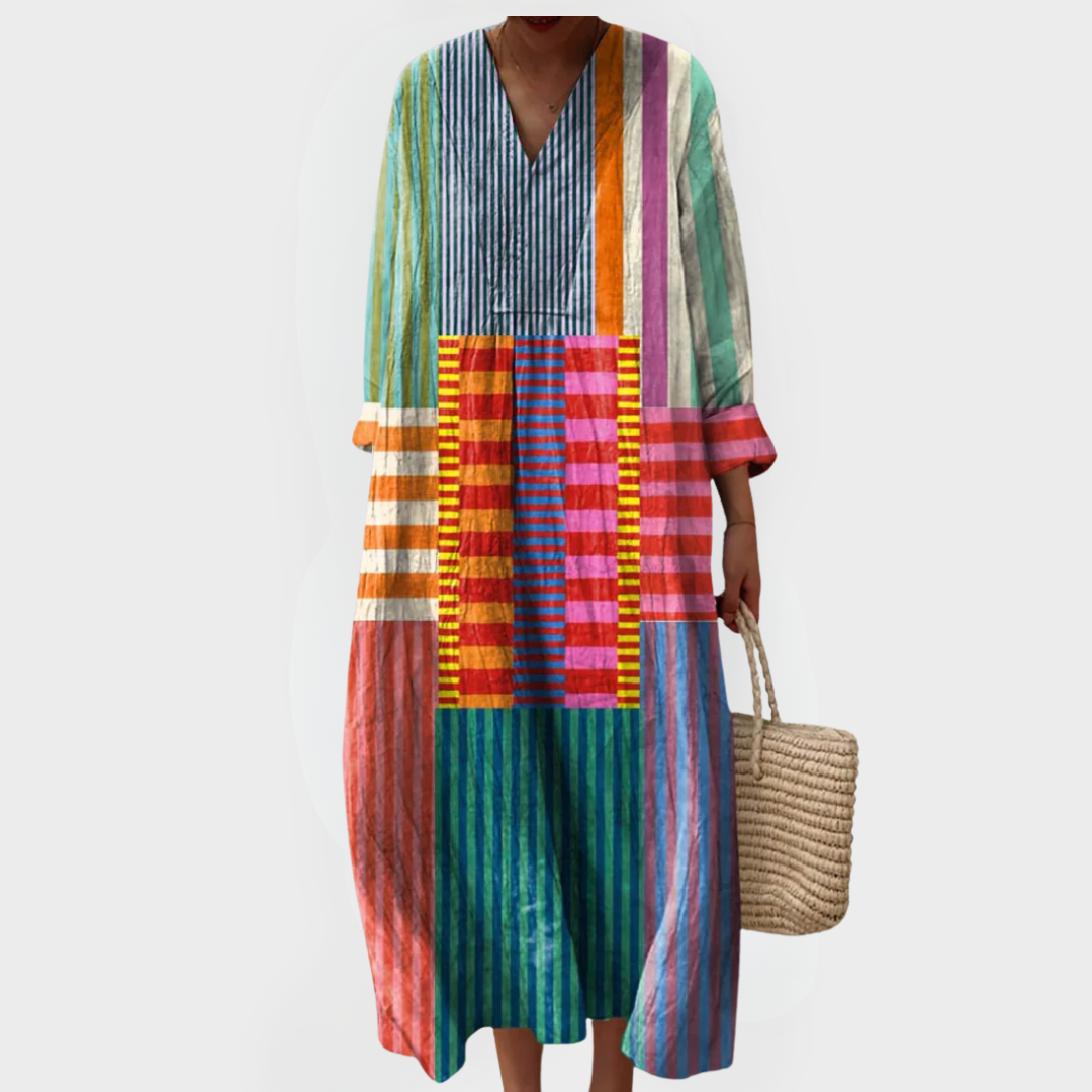 Naomi | Kleurblok Breeze Maxi Jurk