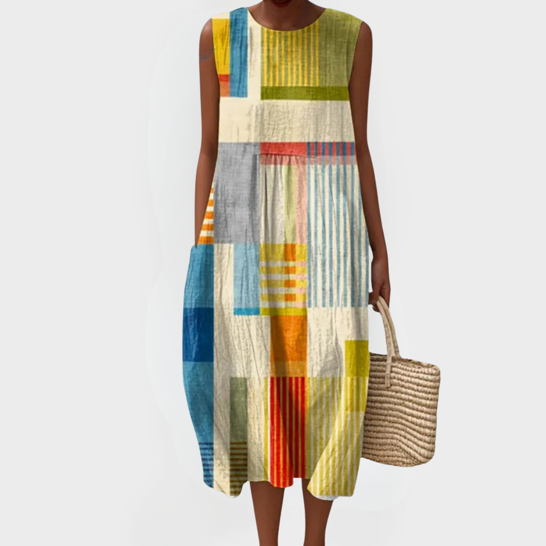 Helen | Kleurblok Breeze Maxi Jurk
