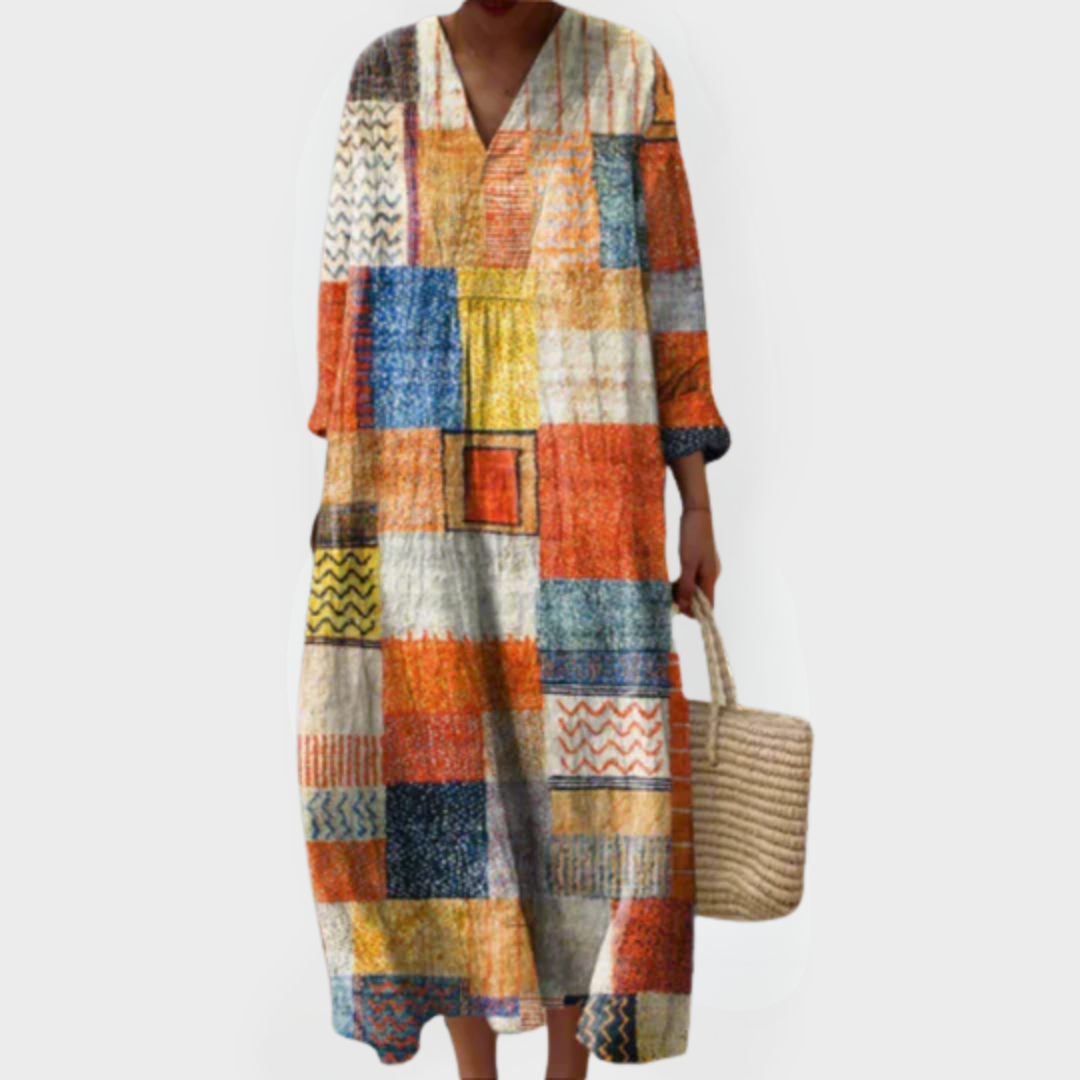 Hazel | Patchwork Harmonie Boho Maxi Jurk