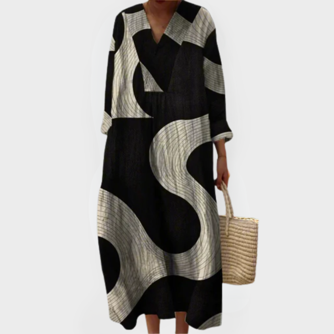 Claudine | Abstract Flow Maxi Jurk
