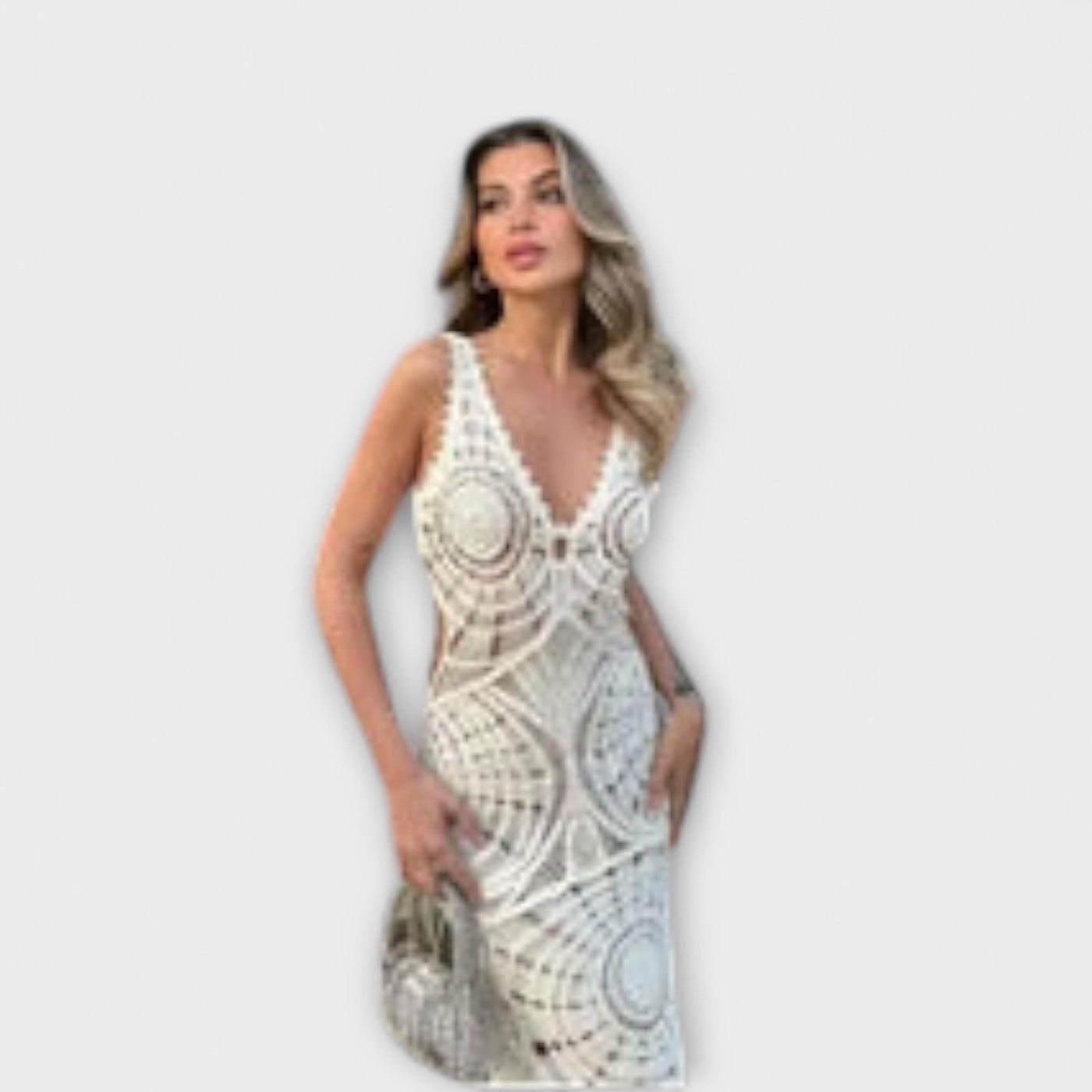 Maxine - V-hals Lange Jurk